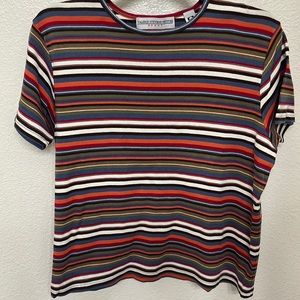 Multicolored striped tee